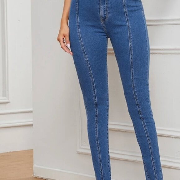 High Waist High Stretch Skinny Jeans Medium - Picture 3 of 3